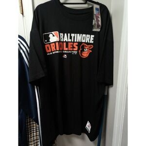 Baltimore Orioles MLB MAJESTIC BLACK S/S T-SHIRT SZ: 3XL 3X XXXL NWT